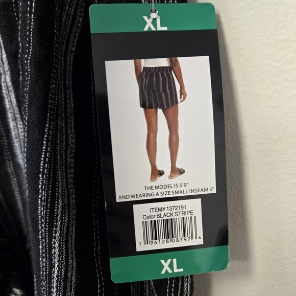 Briggs Linen Blend Short Black White Stripe XL - Picture 11 of 12